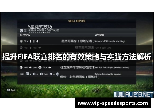 提升FIFA联赛排名的有效策略与实践方法解析